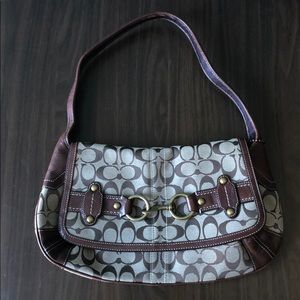 Coach Signature brown logo shoulder bag